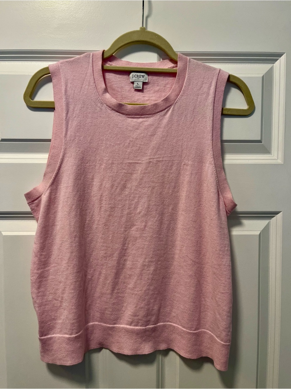 J. Crew Light Pink Knit Tank Top - large